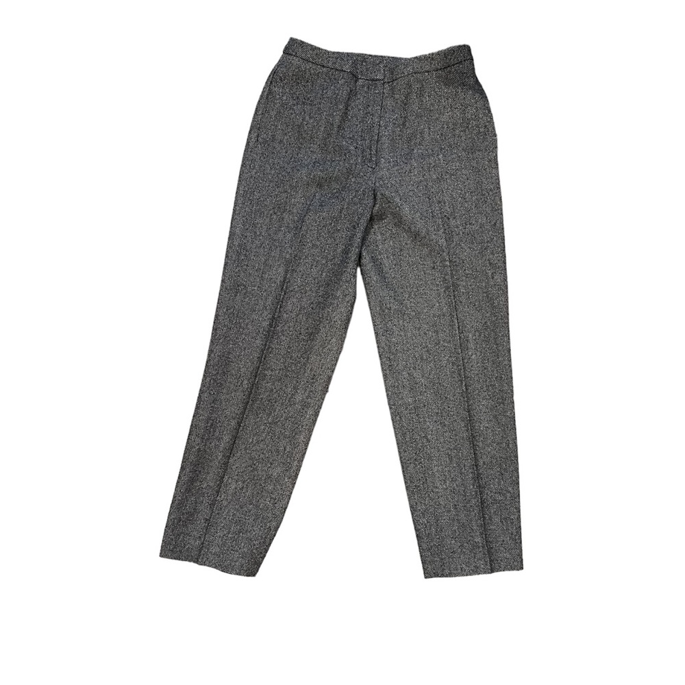 Talbots grey 100% wool tweed trousers 6 fully lined wide leg